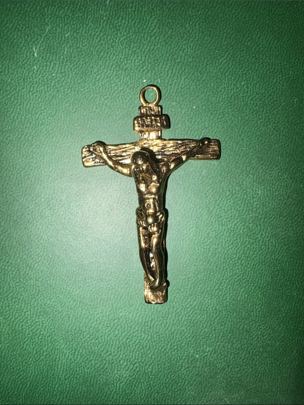 Gold Crucifix Pendant - Religious Cross Necklace Charm